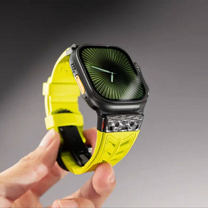 Luxury FKM Silicone Strap With Titanium Buckle For Apple Watch