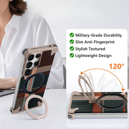 Real Aramid Fiber Cases With Magsafe Rotating Kickstand For Samsung