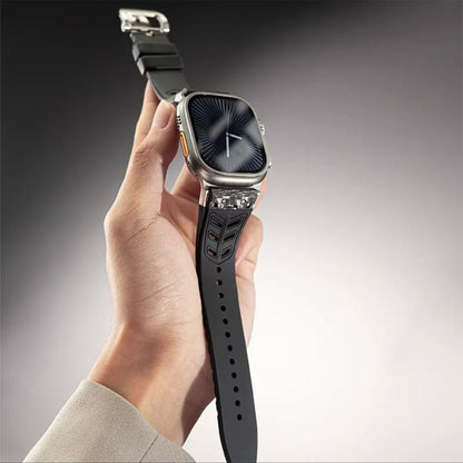 Luxury FKM Silicone Strap With Titanium Buckle For Apple Watch