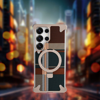 Real Aramid Fiber Cases With Magsafe Rotating Kickstand For Samsung