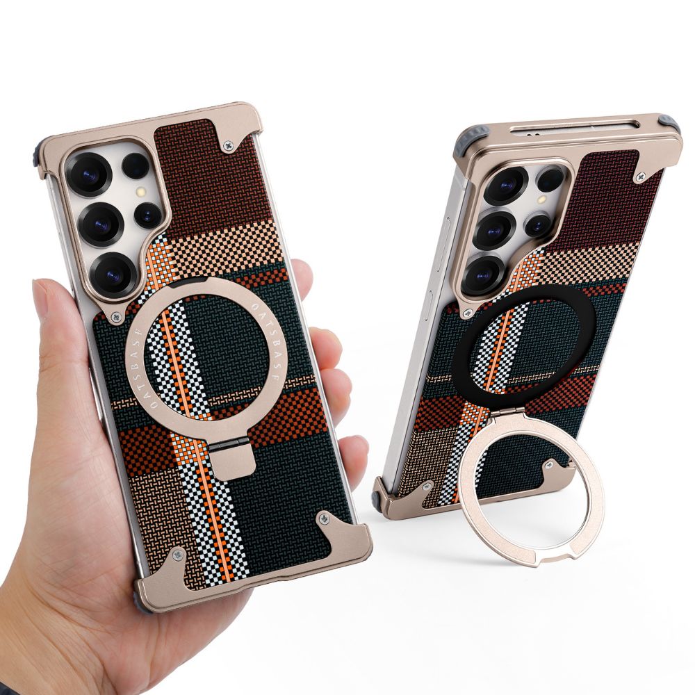 Real Aramid Fiber Cases With Magsafe Rotating Kickstand For Samsung