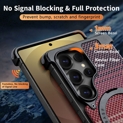 Real Aramid Fiber Cases With Magsafe Rotating Kickstand For Samsung