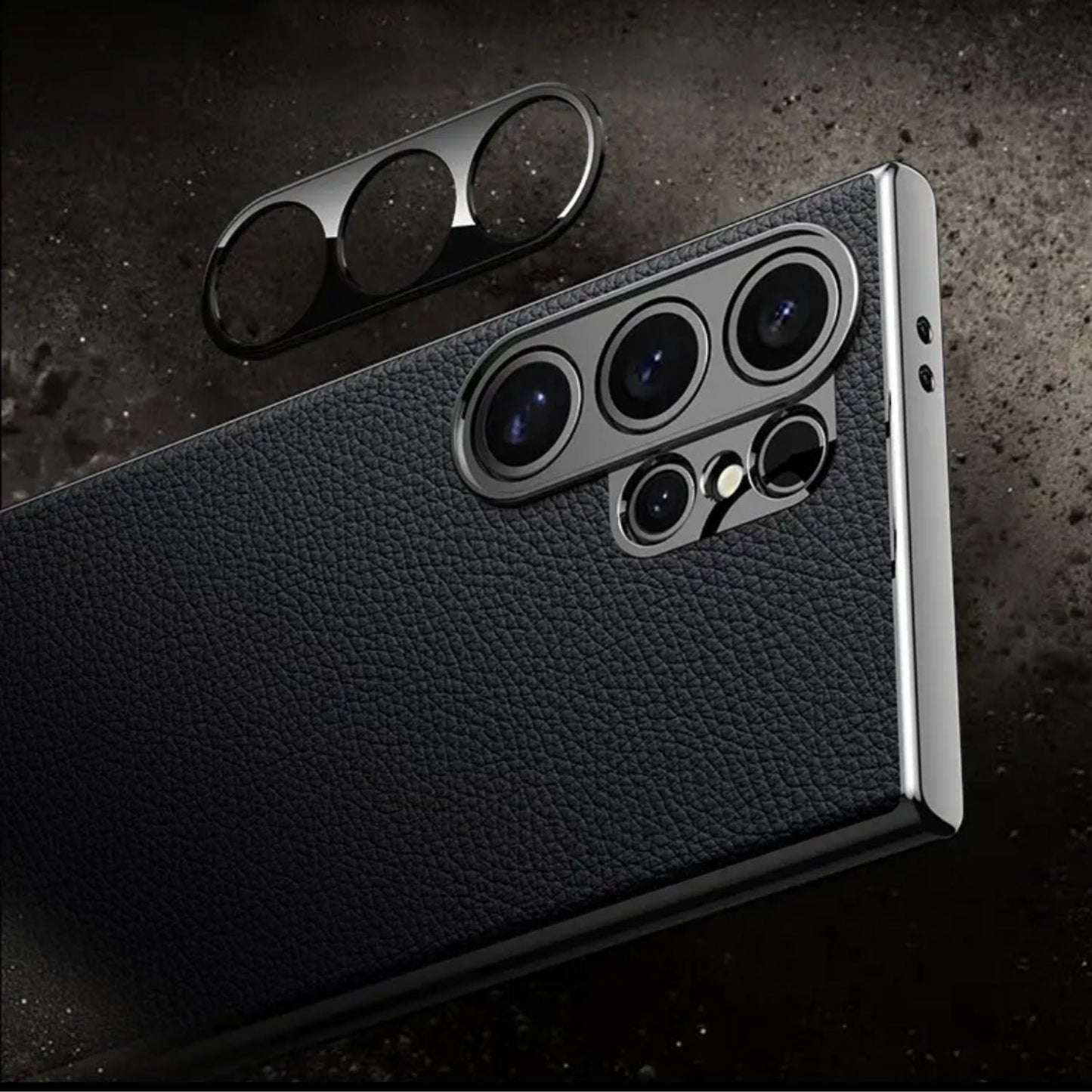 Premium Leather Case With Electroplating Sides For Samsung