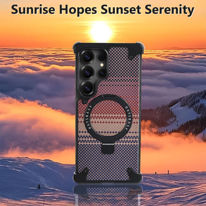 Real Aramid Fiber Cases With Magsafe Rotating Kickstand For Samsung