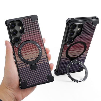 Real Aramid Fiber Cases With Magsafe Rotating Kickstand For Samsung