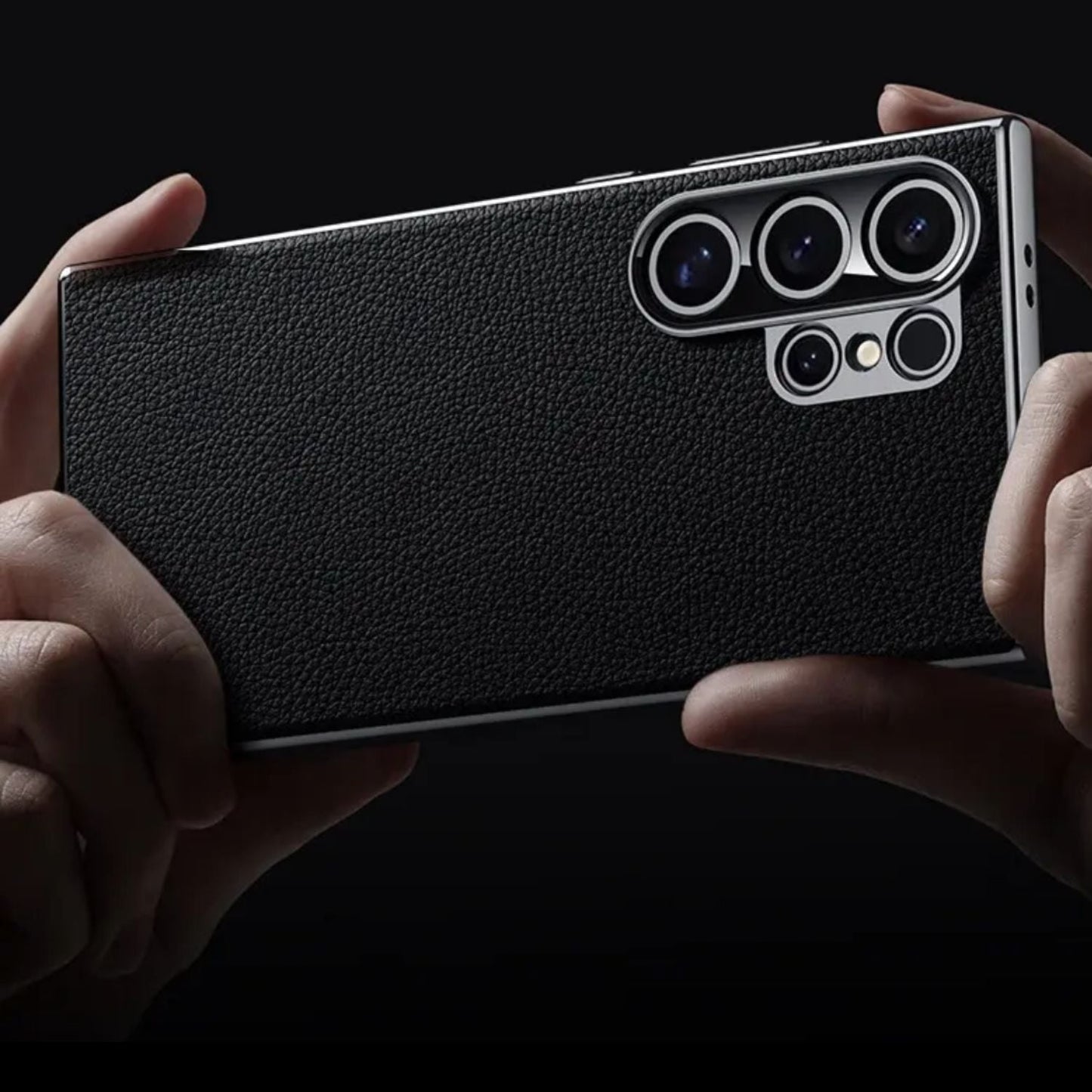 Premium Leather Case With Electroplating Sides For Samsung