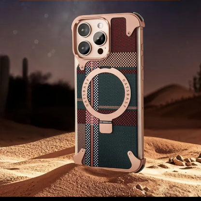 Real Aramid Fiber Cases With Magsafe Rotating Kickstand For iPhones