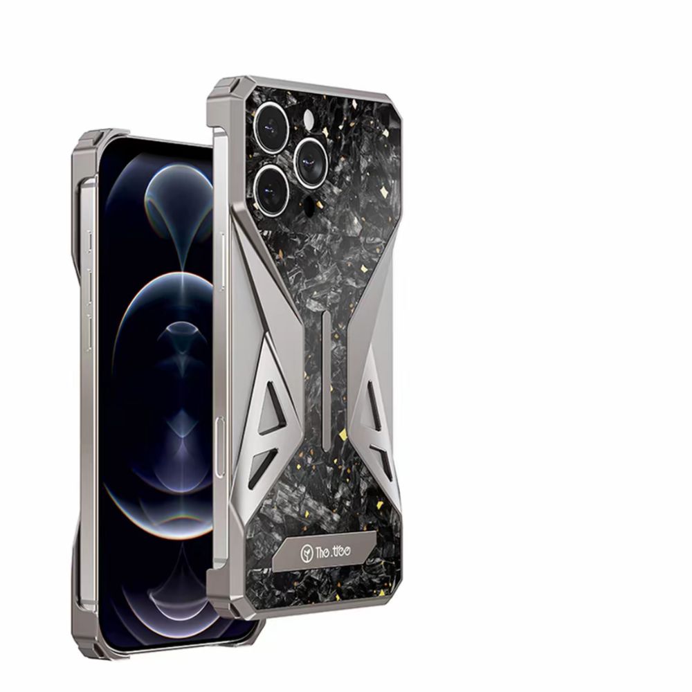 Real Carbon Fiber Titanium Bumper Case For iPhones