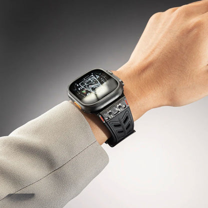 Luxury FKM Silicone Strap With Titanium Buckle For Apple Watch