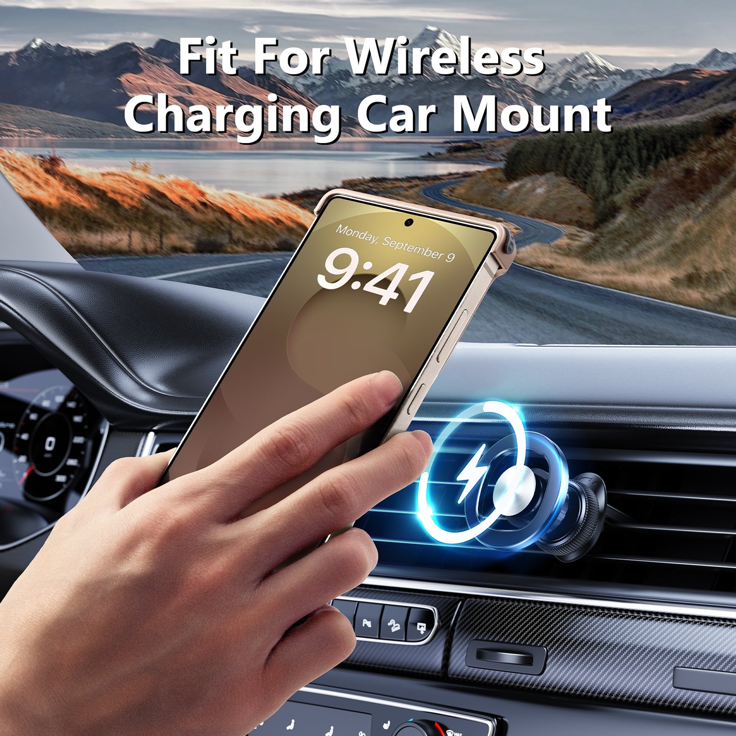 Luxury Metal Ring Bumper Leather Case With Magsafe For Samsung