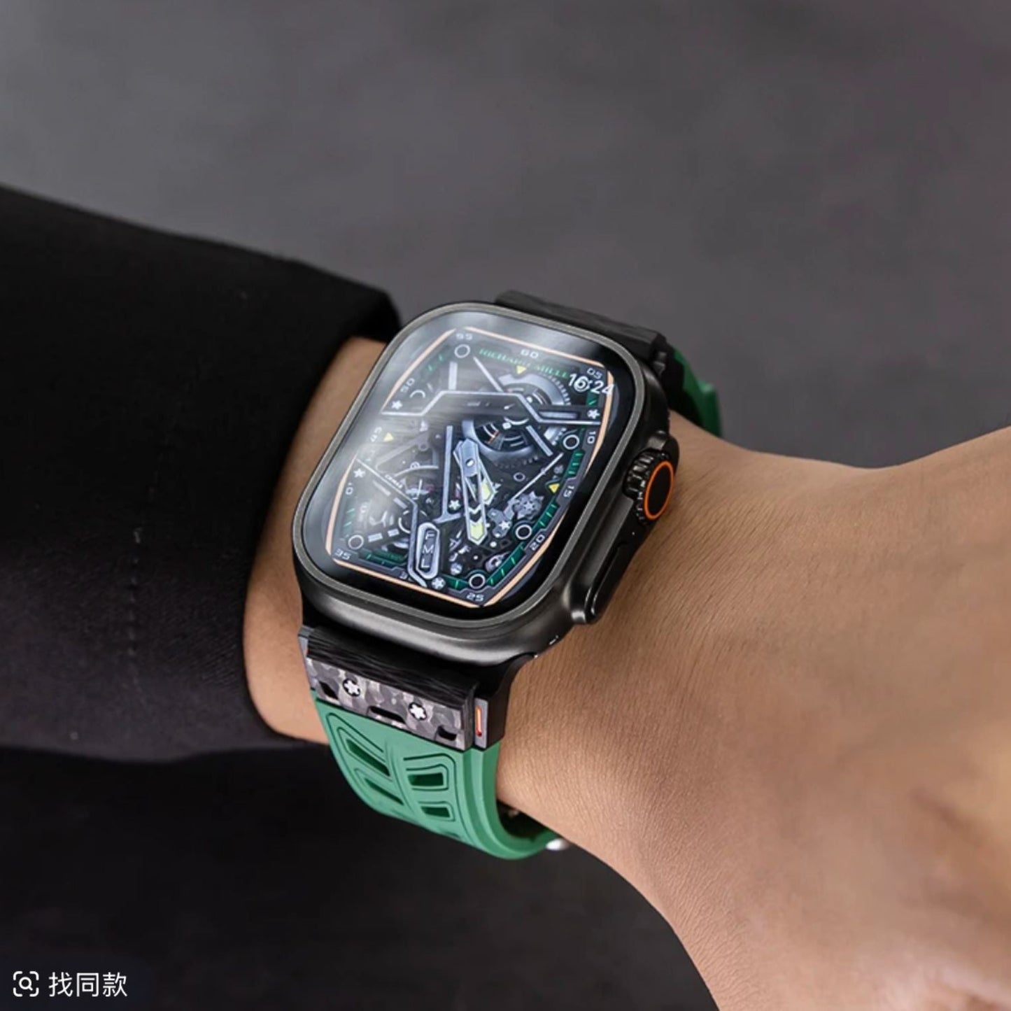 Luxury FKM Silicone Strap With Titanium Buckle For Apple Watch