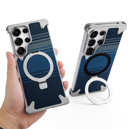 Real Aramid Fiber Cases With Magsafe Rotating Kickstand For Samsung