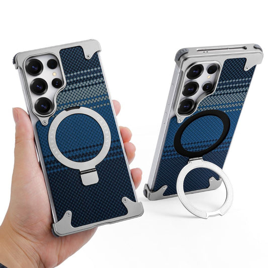 Real Aramid Fiber Cases With Magsafe Rotating Kickstand For Samsung