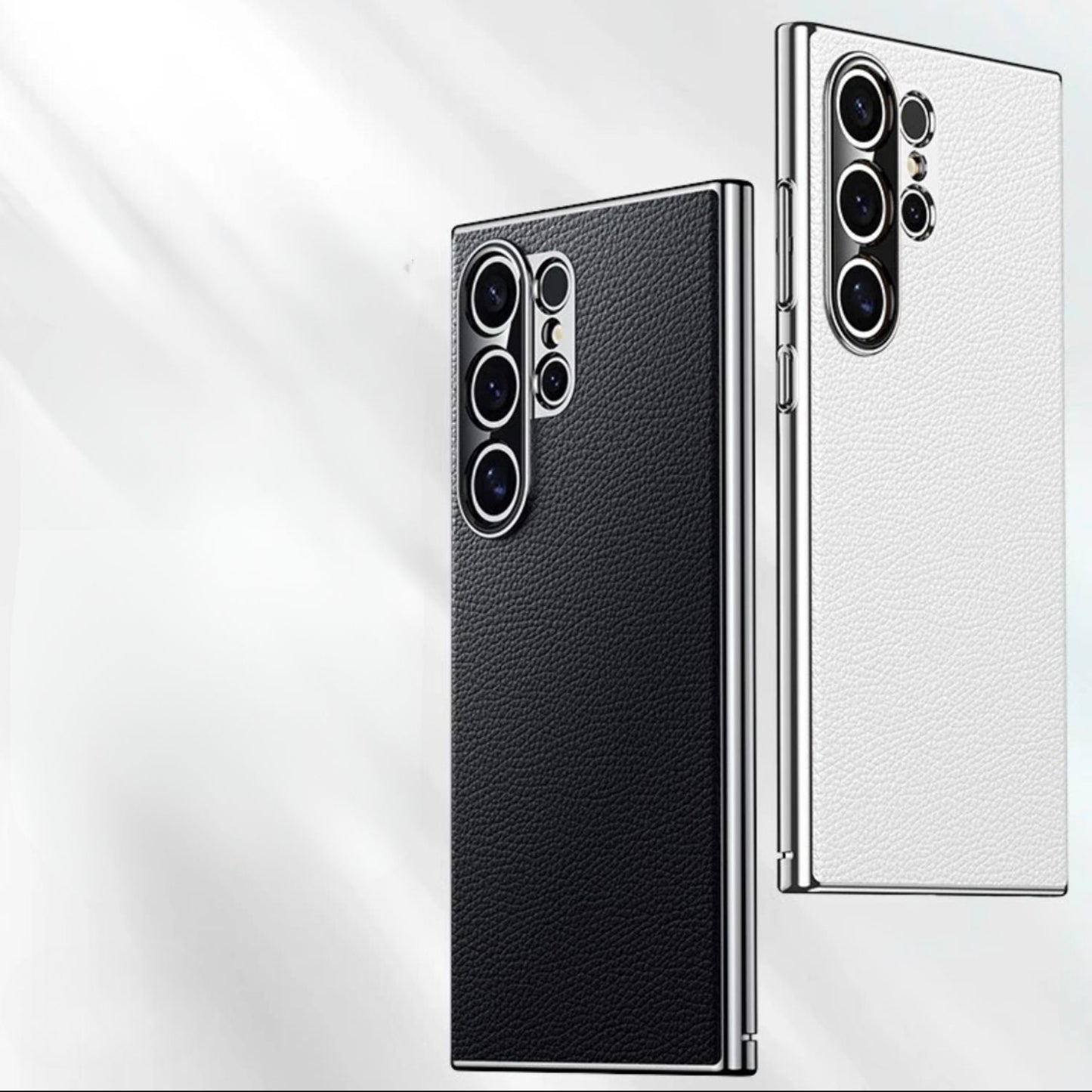 Premium Leather Case With Electroplating Sides For Samsung