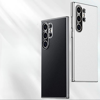 Premium Leather Case With Electroplating Sides For Samsung