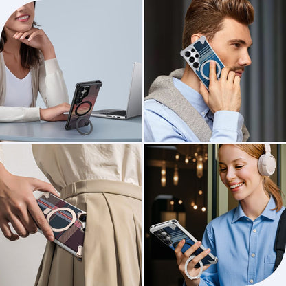 Real Aramid Fiber Cases With Magsafe Rotating Kickstand For Samsung